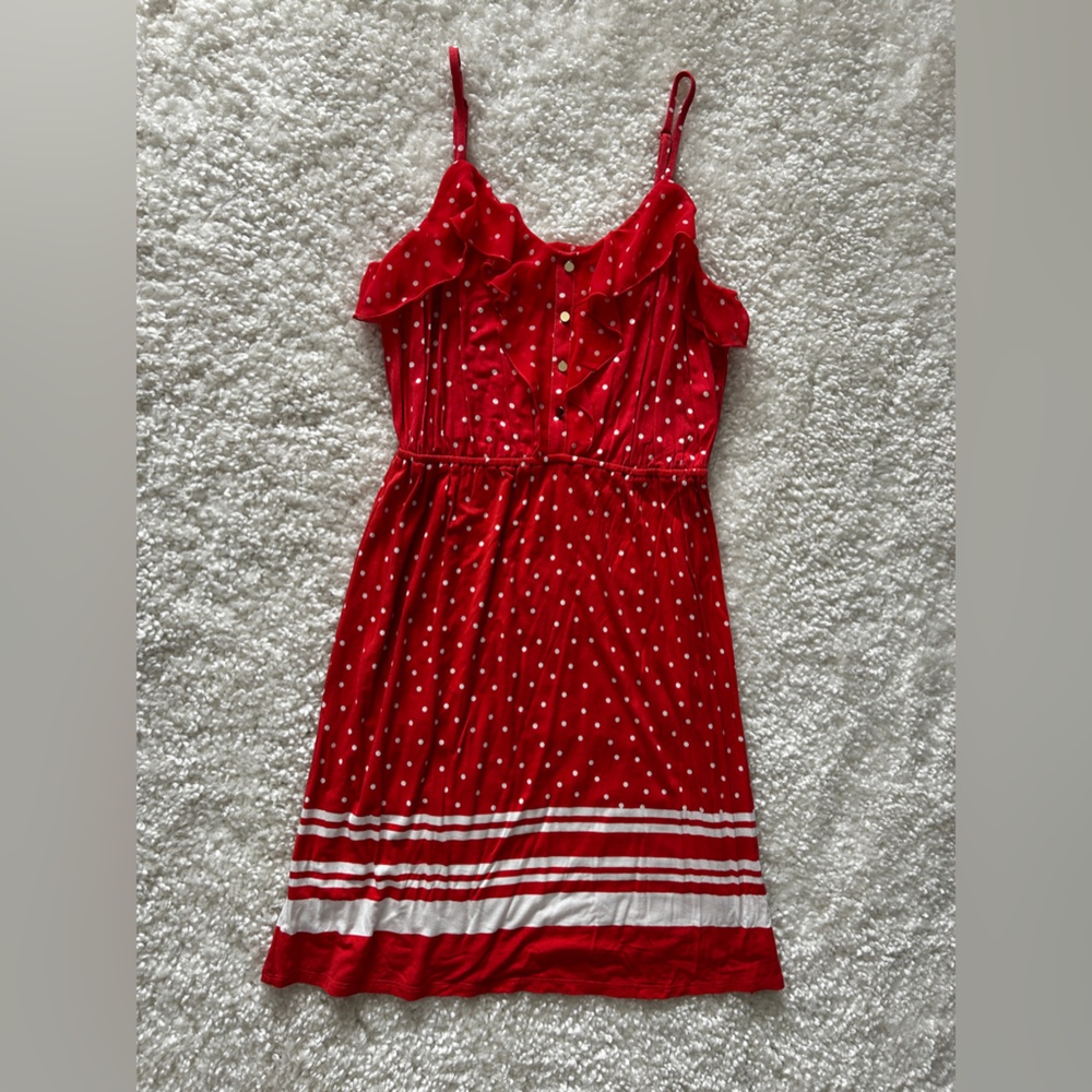 Elle Orange Polka Dot Midi Summer Dress